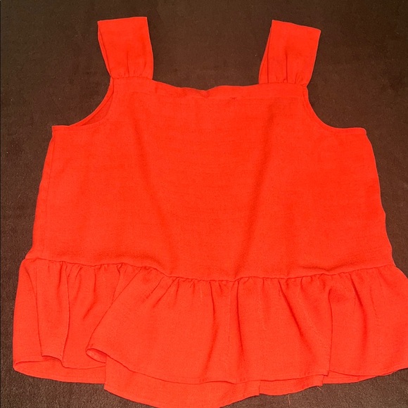 LOFT Medium MP Square Neck Ruffle Tank Top Peplum Camisole - Picture 5 of 5